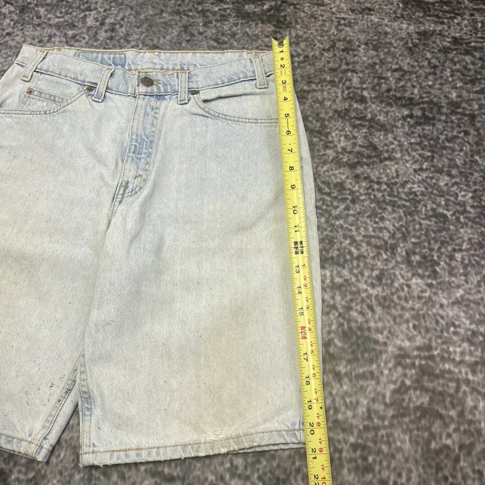VTG Levi's 550 Orange Tab Jorts Relaxed Fit Baggy Blue Distressed Denim Shorts